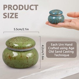Set of 4 Small Urns for Human Ashes, Decorative Ceramic Cremation Urns 1.6" Mini Keepsakes Urns for Human or Pet Funeral Ashes Container