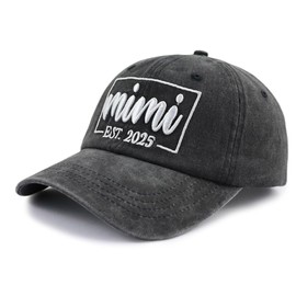 Tbstlumd Funny Mimi Est 2023 2024 2025 Hat for Women, Adjustable Embroidered Grandma Baseball Cap, A-black, One Size