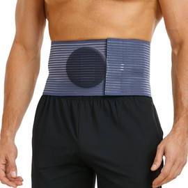 Umbilical Hernia Support Belt for Women and Men, Adjustable Abdominal Binder with Removable Pressure Pad for Hiatal, Navel, Stomach, Belly Button Hernia Relief, Post-Surgery Recovery Mesh Elastic Hernia Wrap