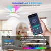 Ceiling Fans with Lights, 51 inch Modern White Low Profile