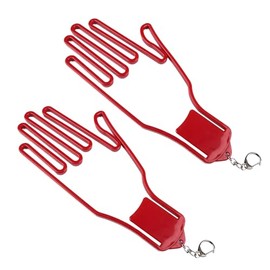 Golf Glove Hanger Prevents Shape of Shape, Glove Holder, Approx. 9.8 x 4.5 inches (25 x 11.5 cm), Includes Key Holder, For Drying and Anti-Wrinkles, Set of 2 (Red)