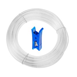 HUAZIZ 12 Metres Polyurethane Pneumatic Hose Flexible Compressed Air Hose Outdoor 10 mm x Inner 6.5 mm Transparent + 1 x Hose Cutter