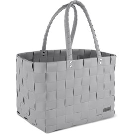 normani Braided Shopping Bag with Handles - Extra Robust Carry Bag, lightgrey, Modern
