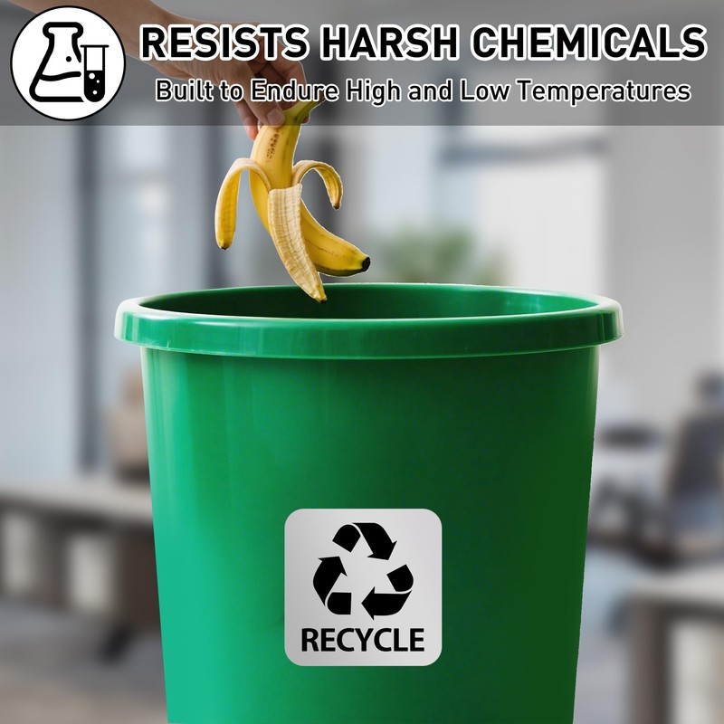 Bueake Pack of 16 Recycle Sticker for Trash Bins self