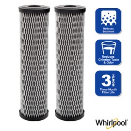 Whirlpool 5-Micron CTO Replacement Water Filter WHKF-WHWC, 10 x 2.5 inch Carbon Wrap Cartridge Reduces Chlorine Taste & Odor, NSF Certified for Whole House Sediment and Drinking Filtration System