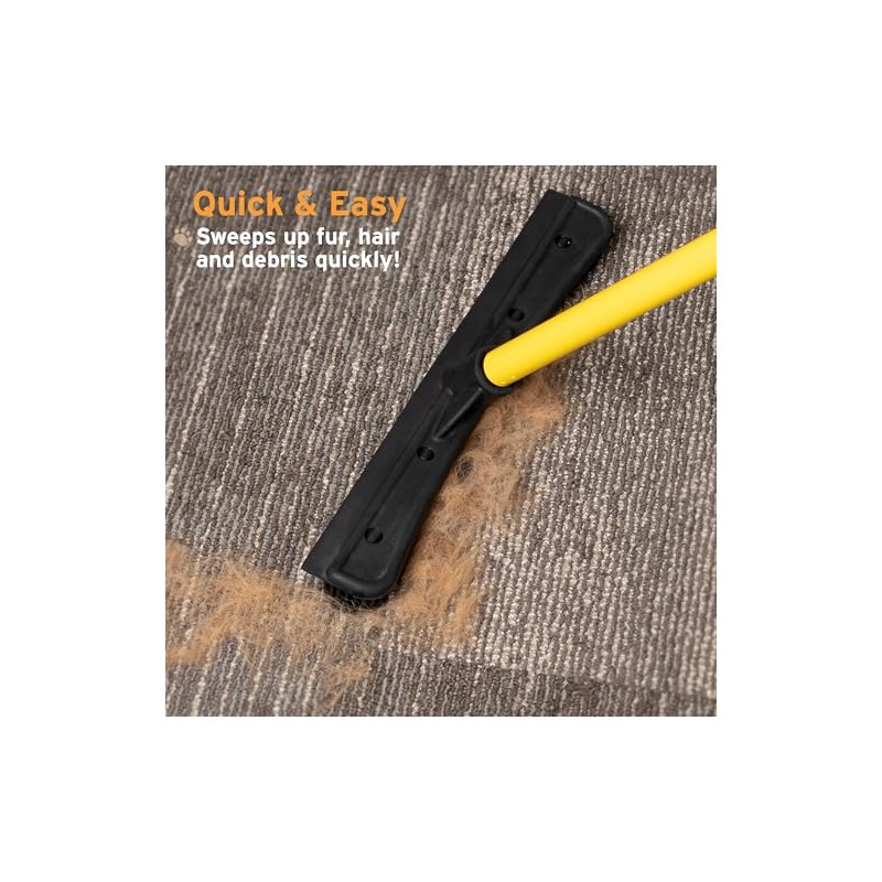 FURemover Pet Hair Removal Rubber Broom, 61" Telescopic Handle