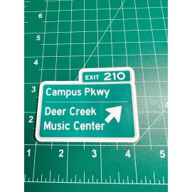 Heartland Sticker Co Deer Creek Music Center Road Sign - Laminated Vinyl Sticker - 2.5"x3"