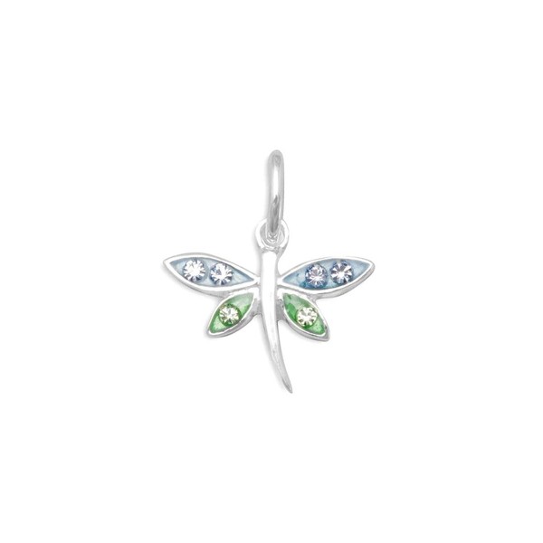 JewelryWeb 925 Sterling Silver Light Blue and Lime Green Epoxy