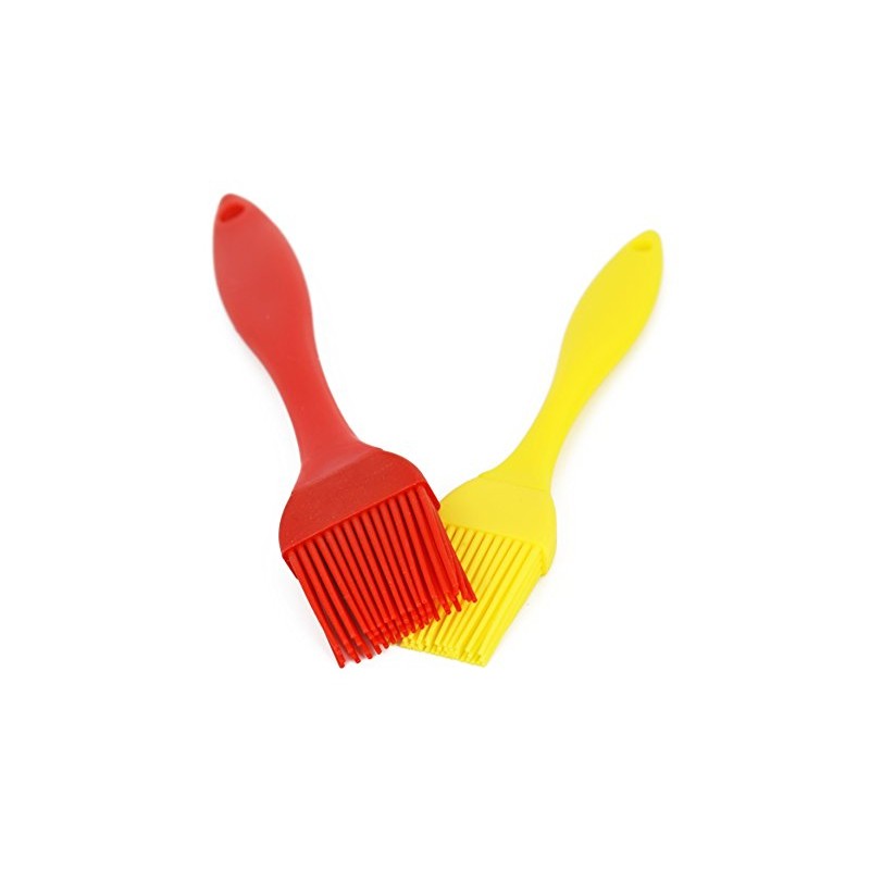 Silicone Basting Brush with Plastic Handle 2 Per Pack, Red