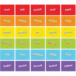 Fun A6 Positive Praise Postcard Pack for Kids Teens Adults - Motivational Praise Phrases - Postcard Gifts for Pupils Teachers Parents Children Students, 148mm x 105mm Blank Inspirational Post Cards