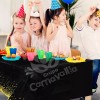 Grupo Carnavallia 6 Manteles Desechable Rectangular Negro Puntos Fiesta