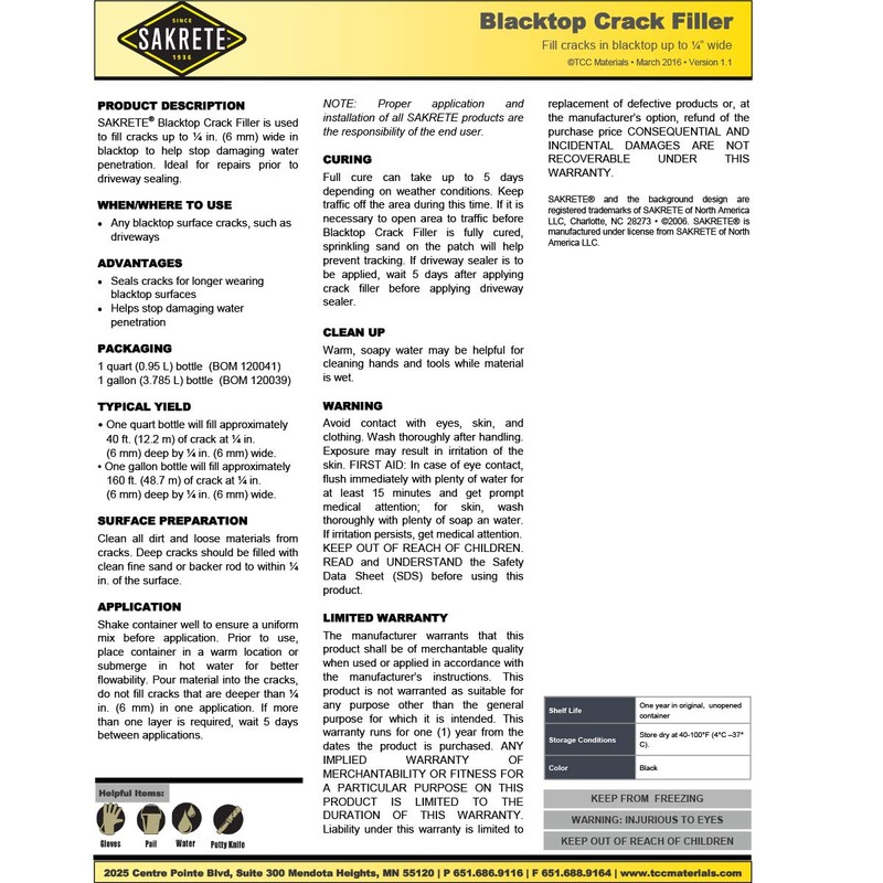 Sakrete Blacktop Crack Filler (Gallon, 1)