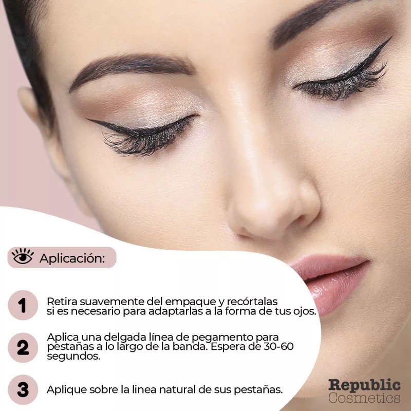 Republic Cosmetics Pestañas Postizas 3d Mink Reutilizables Mix Surtido 5