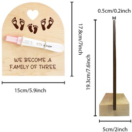 FREEBLOSS Wooden Pregnancy Announcement For Dad Footprint&Heart Pregnancy Test Keepsake Wooden Sign Baby Surprise Pregnancy Announcement Sign Fun Ways to Announce Pregnancy To Be Gift