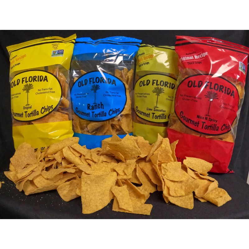 Old Florida Gourmet Tortilla Chips - VARIETY PACK OF FOUR