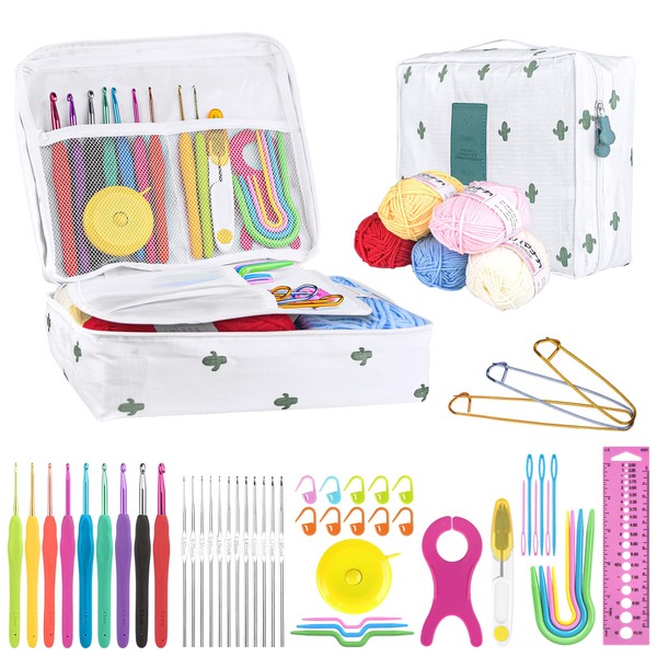 Crochet Hooks Set, Qianyou Knitting Kit for Beginners, Cross Stitch