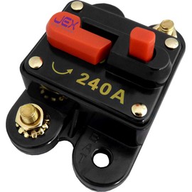 Jex Electronics 240 Amp in-Line Circuit Breaker Stereo/Audio/Car/RV 240A/240AMP Fuse 12V/24V/32V