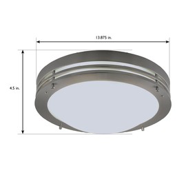 Design House 503284 2-Light Indoor Ceiling Mount Dimmable Alabaster Glass Bedroom Hallway Kitchen Dining Room, 14", Satin Nickel