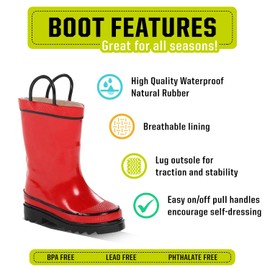 Western Chief Kids Firechief 2 Rainboot (Toddler/Little Kid/Big Kid) Red 3 Little Kid M