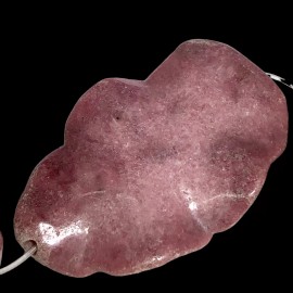 Unbranded Lovely 1 Pink Rhodonite Wavy Oval Pendant 52x35x5-47x30x
