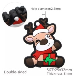 Crafty Mama Wholesale 1 pc. Reindeer Christmas Silicone Focal Bead, Beadable accessories