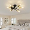 6-Lights Sputnik Semi Flush Mount Ceiling Light Fixture Modern Metal