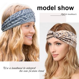 Kavya Women's Hair Band, 6 Pieces, Boho Headband, Women's Thin Hairband, Yoga Hair Bandana, Wide Sports Headband, Bandana, Women's Hair Accessories