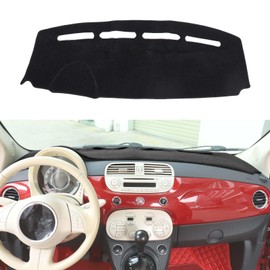 Car Dashboard Cover Mat Sunshade Nonslip Protector No Glare for @F@iat @5@00 2008-2013 Non-Slip Dash Cover Mat Anti-UV Sunshade Center Console Dash Cover Pad Automotive interior (Left-Hand Drive)