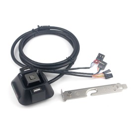 YUSHIBO Desktop PC Power Switch£¬Chassis Power Reset Switch with Dual USB Ports and Audio Microphone Jacks£¬Suitable for Desktop Office or Internet Cafe