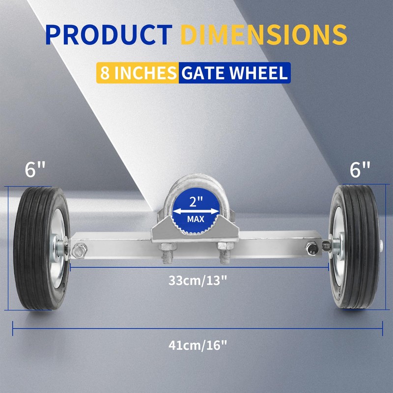 Adjustable Sliding Gate Wheel, 6" Tensioner Set with Mounting Bracket