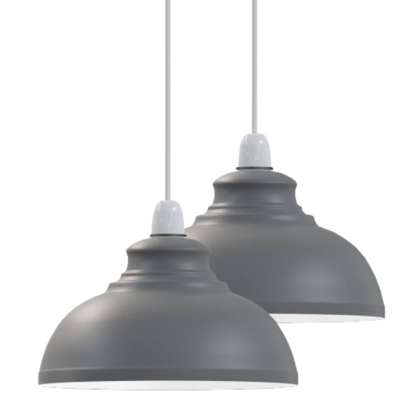 LEDSone Grey Ceiling Light Shade 29CM Metal lamp Shade Pendant