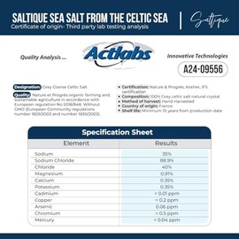 Saltique Sal Marina Francesa Gruesa De 1/4 Lb - 100 % Natural Y Sin Refinar - Sal Marina Mineral Recolectada A Mano (1/4 Lb Gruesa)