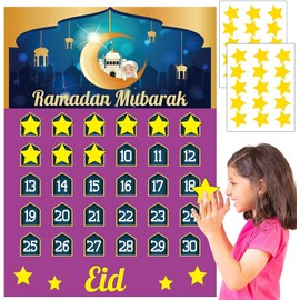 Funnlot Ramadan Calendar, Ramadan Calendar, Children's Decoration for Eid Mubarak Decoration, DIY Ramadan Decoration, 30 Days Countdown Ramadan Gifts for Children