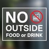 No Outside Food or Drink Sign, Clear Self Adhesive Vinyl