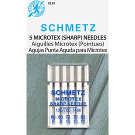 Schmetz Microtex (Sharp) Sewing Machine Needles, Various Assorted Sizes 60/8, 70/10 and 80/12