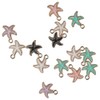 Uniquer 60 Pcs Colorful Alloy Enamel Starfish Pendants Sea Animal