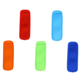 FELTECHELECTR 5pcs Neoprene Fabric Ice Sleeves Reusable Antifreezing Holders for Boys and Girls Adults Random Color for Parties Bbqs Everyday Use