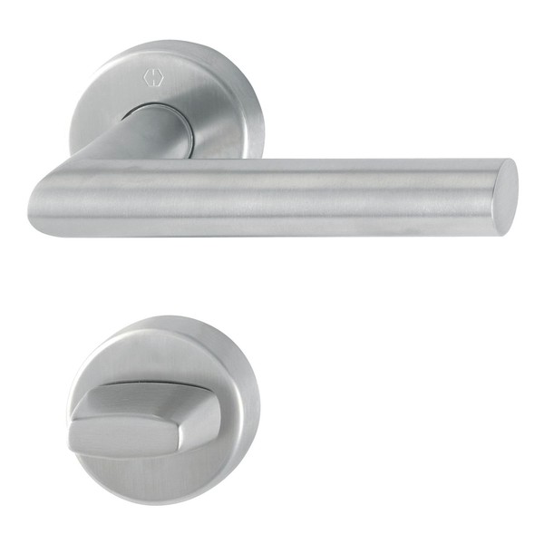 Amsterdam Handle Set on Rosette, Toilet, 40 - 45, Matt