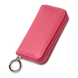 Negs-S Women's Men's Smart Key Case, Card Key Case, Compatible with Smart Keys, Car, Leather, raspberry pink