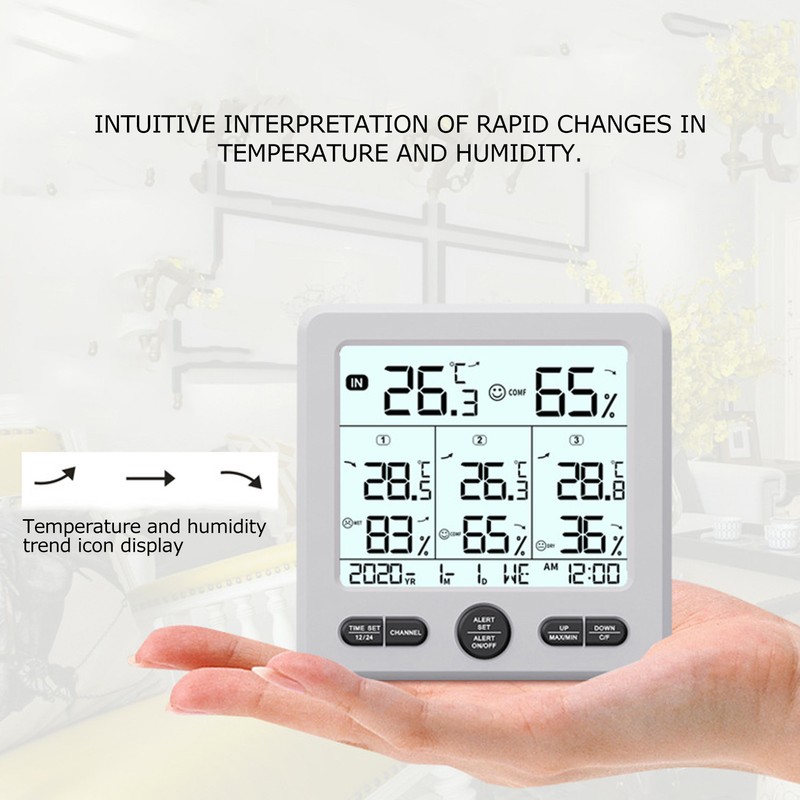 TS‑6210 3 in 1 Wireless Thermometer Hygrometer Indoor Outdoor Temperature