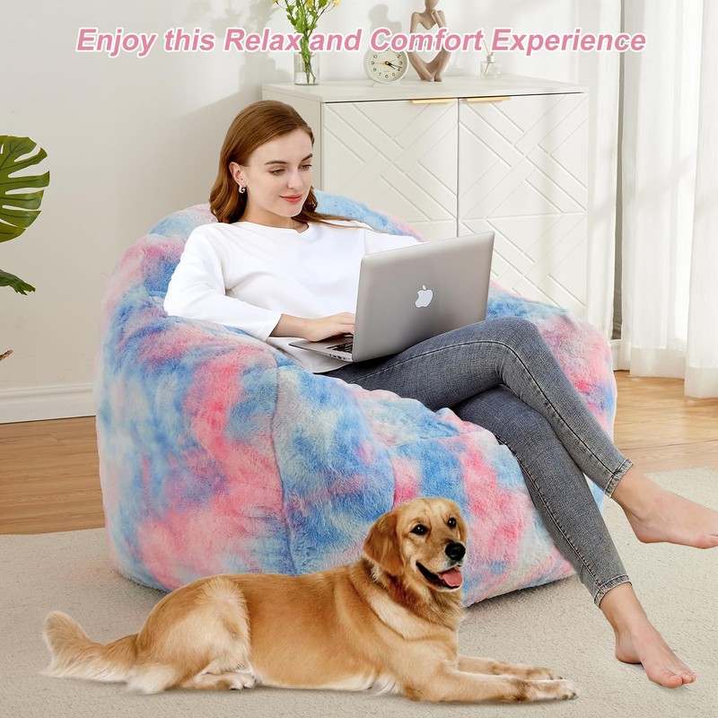 GarveeHome Bean Bag Chair, Faux Fur Bean Bag Chair for