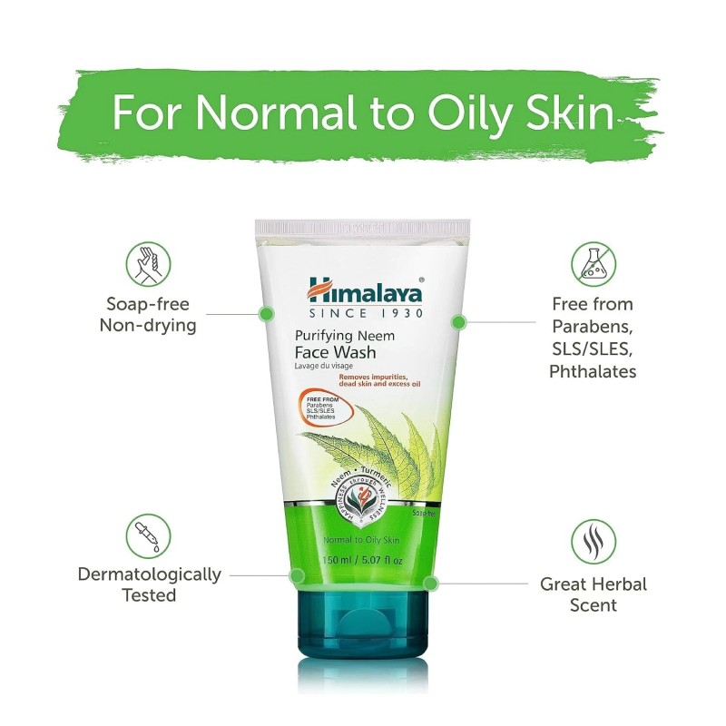 Himalaya Purifying Neem Face Wash, Normal to Oily Skin, 5.07