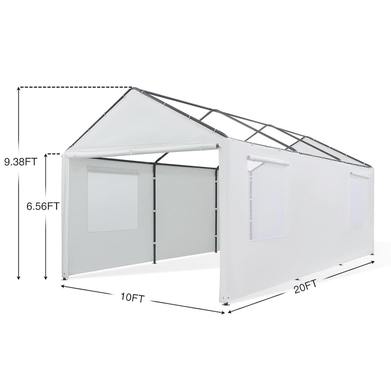 FORALEBEN Carport Replacement Side Wall Tarp Top for 10' x