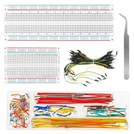 Breadboard Jumper Wire Kit 400pcs 830 Point Breadboards + 65 Flexible Wires + 140 U-Shaped Jumper Helpers+1 Tweezers