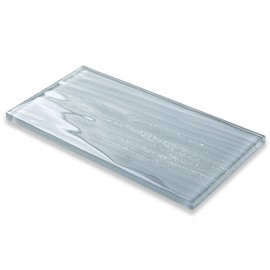 Adedeo Glass Subway Tiles, 3 x 6 Inch, Gray Glass Tiles for Backsplash, Bathroom Shower Wall, Pack of 32 Pieces