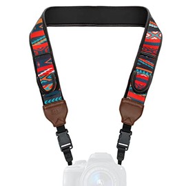 USA GEAR TrueSHOT Camera Strap with Southwest Neoprene Pattern , Accessory Pockets and Quick Release Buckles - Compatible With Canon , Nikon , Sony and More DSLR , Mirrorless , Instant Cameras