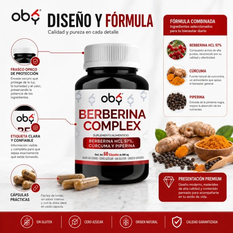 Complejo Berberina Cúrcuma Piperina Caps
