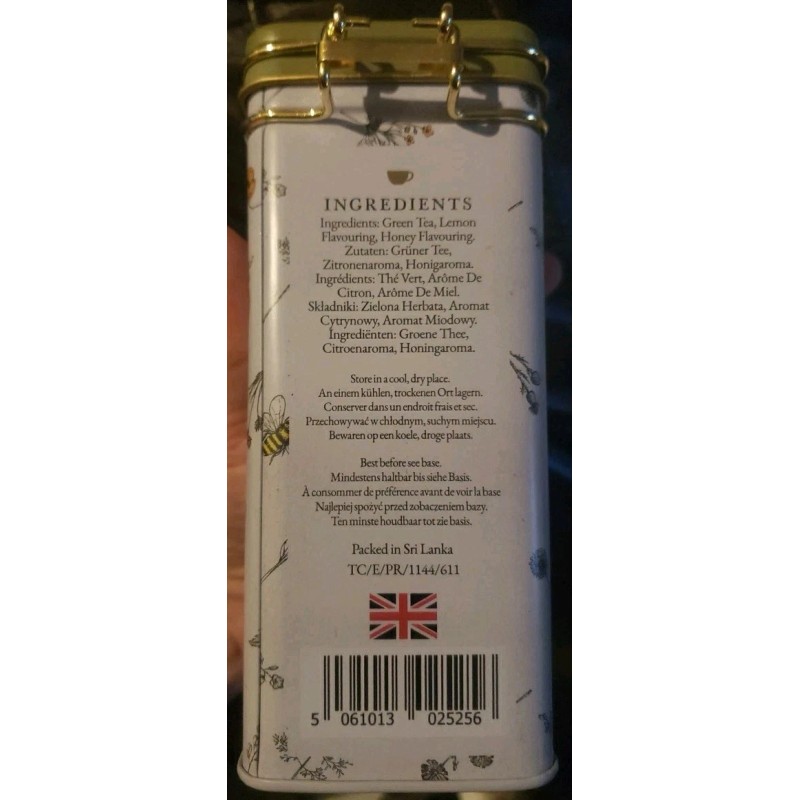 CHARBREW Tea Tin HONEY & LEMON Honeybee 60 Teabags Green