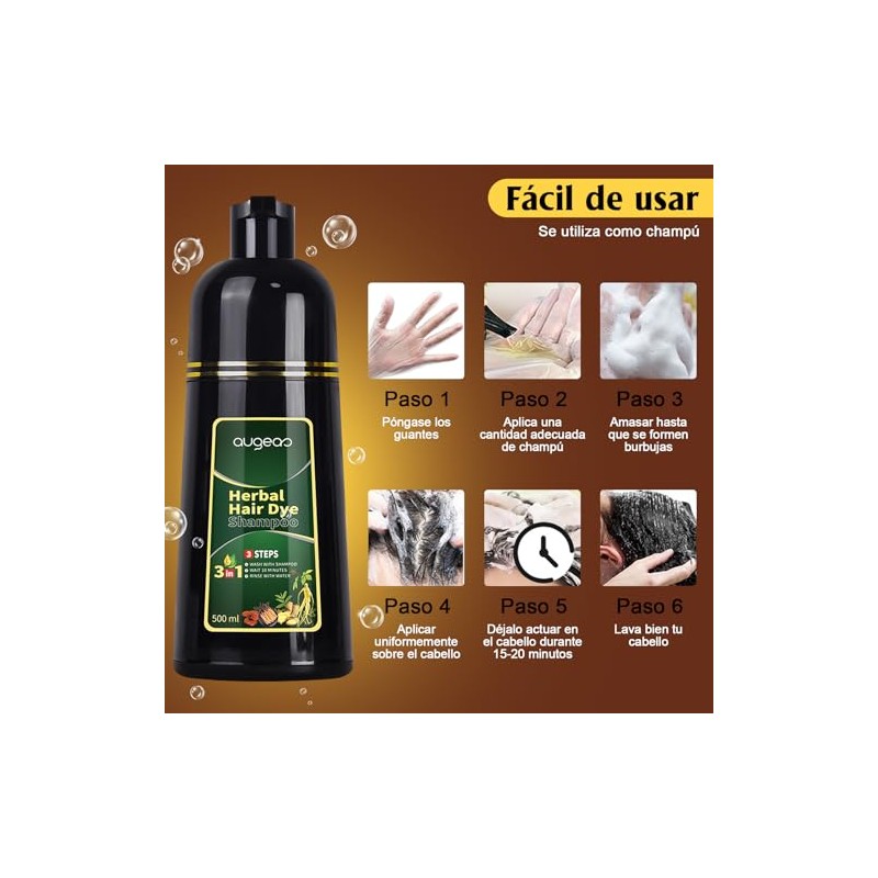 Champú de Tinte Castaño Oscuro 3 en 1 Dark Brown