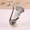 Swan Base Holder with 6pcs Elegant Ice Cream Spoons Teaspoons
